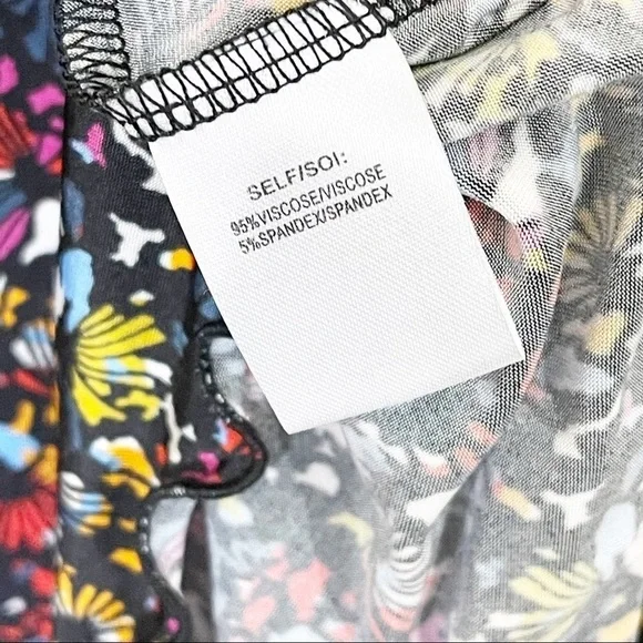 NWT Tanya Taylor Black Floral Ruched Effie Dress